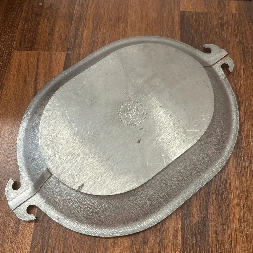 vintage guardian service cookware Cast Aluminum oval lid serving tray dutch oven - Picture 5 of 5